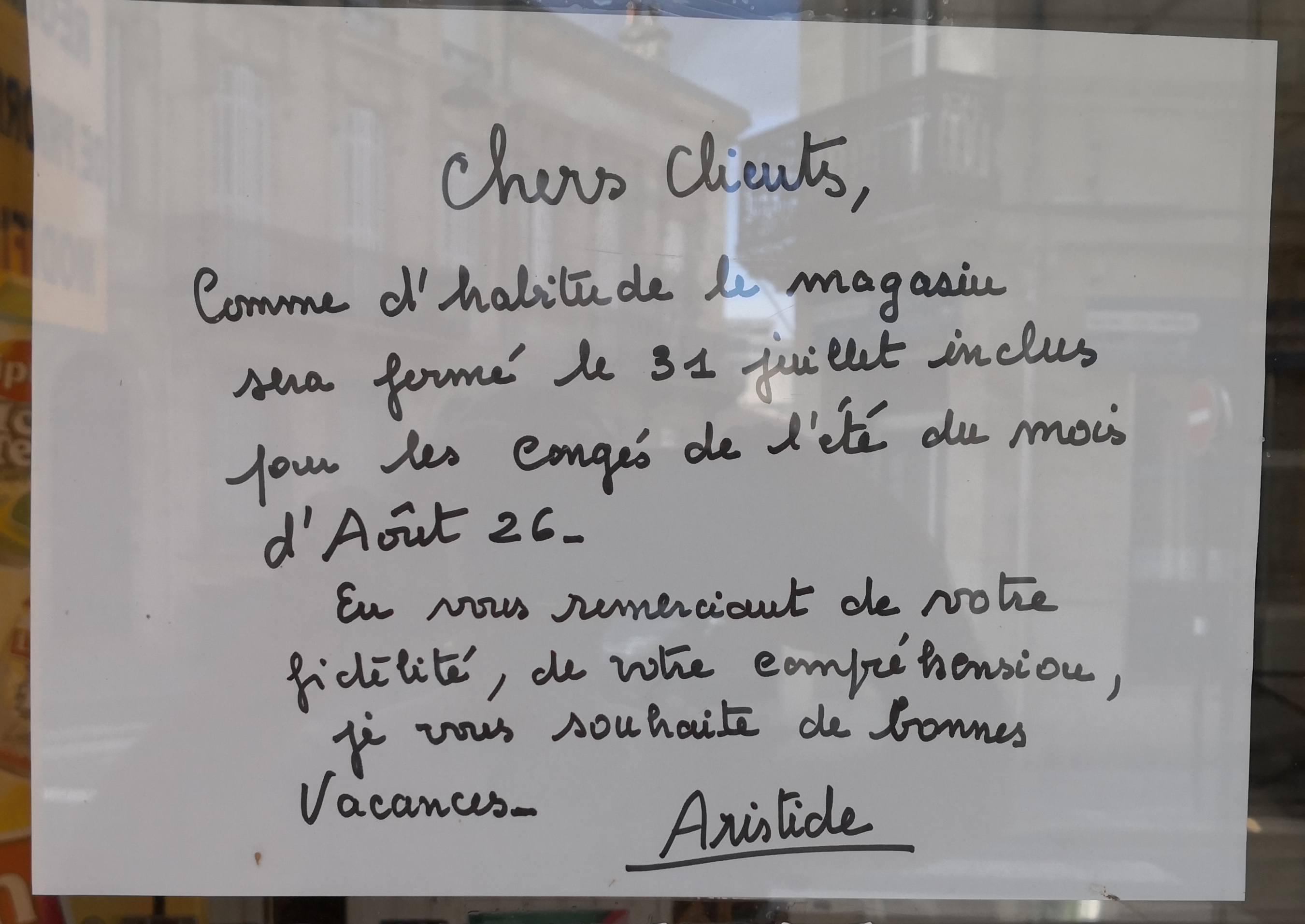 Absent pour congés