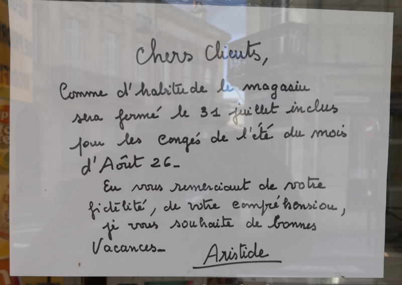 Absent pour congés